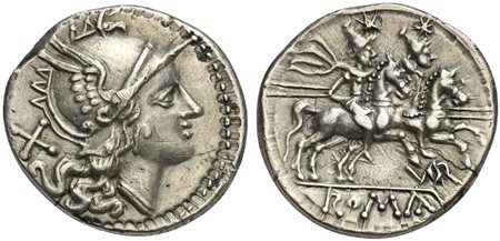A. Terentius Varro, Denarius, Uncertain mint, ca. 206-200 BC; AR (g 3,58; mm...