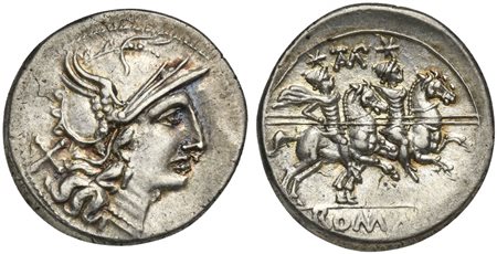 TAMP series, Denarius, Rome, ca. 194-190 BC; AR (g 3,70; mm 19; h 11);...