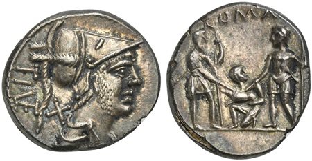 Ti. Veturius Gracchi f. Sempronianus, Denarius, Rome, 137 BC; AR (g 3,41; mm...