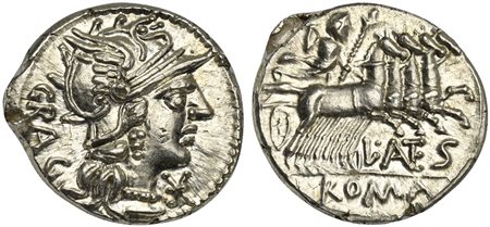 L. Antestius Gragulus, Denarius, Rome, 136 BC; AR (g 3,98; mm 20; h 4);...