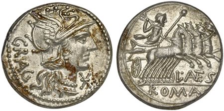 L. Antestius Gragulus, Denarius, Rome, 136 BC; AR (g 3,91; mm 19; h 10);...