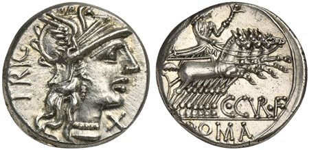 C. Curiatius C.f. Trigeminus, Denarius, Rome, 135 BC; AR (g 4,00; mm 17; h...