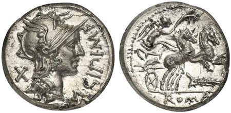 M. Cipius M.f., Denarius, Rome, 115 or 114 BC; AR (g 3,99; mm 17; h 10);...