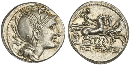 Appius Claudius Pulcher, T. Manlius Mancinus and Q. Urbinius, Denarius, Rome,...