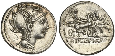 Appius Claudius Pulcher, T. Manlius Mancinus and Q. Urbinius, Denarius, Rome,...