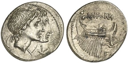 Mn. Fonteius, Denarius, Rome, 108-107 BC; AR (g 3,82; mm 19; h 3); Jugate,...