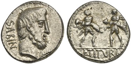 L. Titurius L.f. Sabinus, Denarius, Rome, 89 BC; AR (g 3,68; mm 17; h 1);...