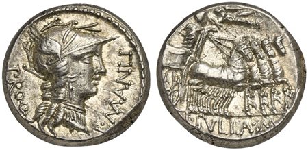 L. Cornelius Sulla Felix and L. Manlius Torquatus, Denarius, Military mint...