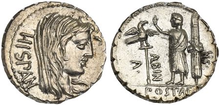 A. Postumius A.f. Sp.n. Albinus, Denarius Serratus, Rome, 81 BC; AR (g 3,48;...