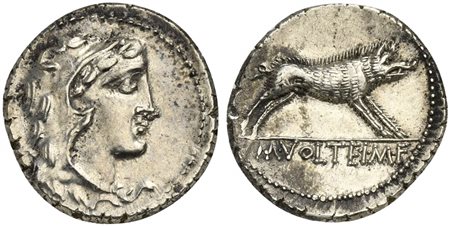 M. Volteius M.f., Denarius, Rome, 78 BC; AR (g 4,02; mm 18; h 11); Head of...