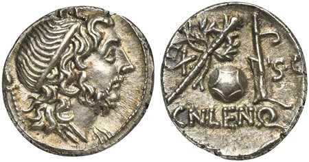 Cn. Cornelius Lentulus, Denarius, Spain (?), 76-75 BC; AR (g 3,92; mm 18; h...