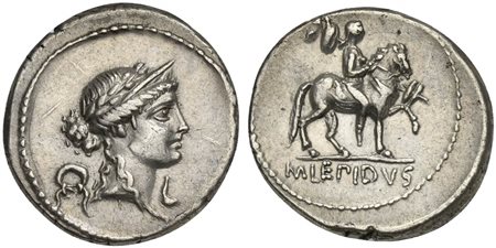 M. Aemilius Lepidus, Denarius, Rome, 61 BC; AR (g 4,14; mm 19; h 8); Diademed...