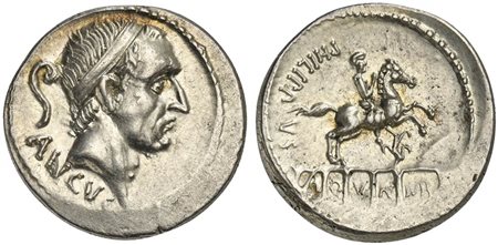 L. Marcius Philippus, Denarius, Rome, 56 BC; AR (g 3,91; mm 19; h 2);...