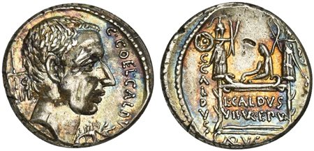 C. Coelius Caldus, Denarius, Rome, 51 BC; AR (g 3,84; mm 17; h 6); Head of C....