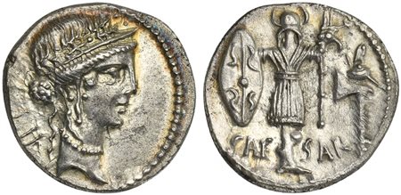 C. Julius Caesar, Denarius, Military mint travelling with Caesar, 13 July...