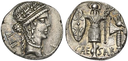 C. Julius Caesar, Denarius, Military mint travelling with Caesar, 13 July...