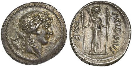 The Caesarians - P. Clodius M.f., Denarius, Rome, 42 BC; AR (g 3,74; mm 19; h...