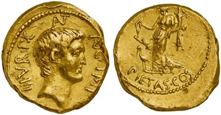 M. Antonius, Aureus, mint moving with Antonius, 41 BC; AV (g 7,97; mm 21; h...