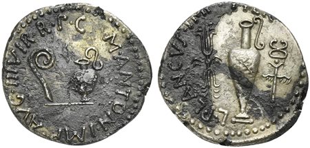 M. Antonius and L. Munatius Plancus, Denarius, Military mint travelling with...