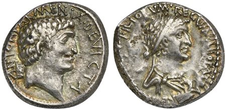 M. Antonius and Cleopatra, Denarius, Uncertain Eastern mint, autumn 34 BC; AR...