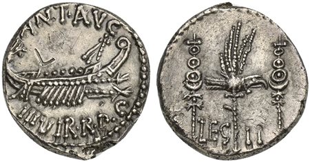 M. Antonius, Denarius, Military mint travelling with Antonius, 32-31 BC; AR...