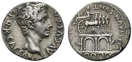 Augustus (27 BC - AD 14), Denarius, Colonia Patricia (?), 18-16 BC; AR (g...