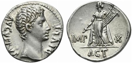 Augustus (27 BC - AD 14), Denarius, Lugdunum, 15 BC; AR (g 3,85; mm 18; h 7);...