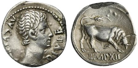 Augustus (27 BC - AD 14), Denarius, Lugdunum, 11-10 BC; AR (g 3,70; mm 19; h...