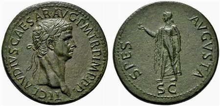 Claudius (41-54), Sestertius, Rome, AD 50-54; AE (g 27,40; mm 35; h 6); TI...