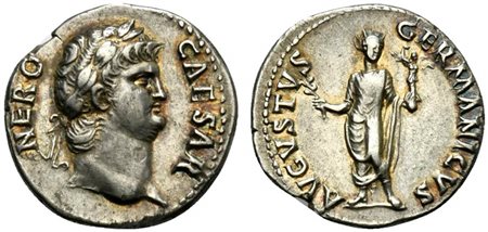 Nero (54-68), Denarius, Rome, AD 64-65; AR (g 3,44; mm 18; h 6); NERO -...