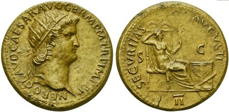 Nero (54-68), Dupondius, Rome, AD 64; AE (g 13,85; mm 28; h 6); NERO CLAVD...