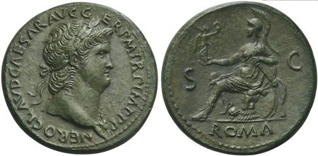 Nero (54-68), Sestertius, Rome, AD 65; AE (g 26,51; mm 35; h 7); NERO CLAVD...