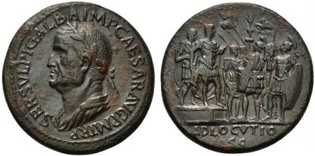 Galba (68-69), Sestertius, Rome, December AD 68; AE (g 25,14; mm 34; h 5);...