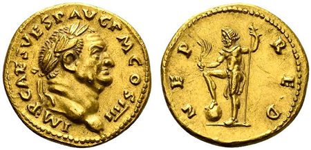 Vespasian (69-79), Aureus, Rome, AD 72-73; AV (g 7,26; mm 18; h 6); IMP CAES...