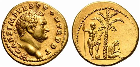 Titus, as Caesar, Aureus struck under Vespasian, Rome, AD 72-73; AV (g 7,21;...