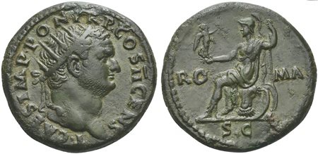 Titus, as Caesar, Dupondius struck under Vespasian, Rome, AD 73; AE (g 13,54;...