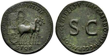 Diva Julia Titi, Sestertius struck under Domitian, Rome, AD 90-91; AE (g...