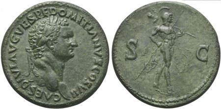 Domitian, as Caesar, Sestertius struck under Titus, Rome or an uncertain...