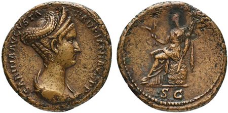 Sabina, As struck under Hadrian, Rome, AD 128-134; AE (g 12,37, mm 28; h 6);...