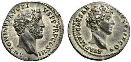 Antoninus Pius and Marcus Aurelius Caesar (139-161), Denarius, Rome, AD 140;...