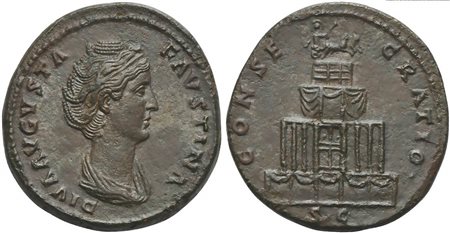 Diva Faustina Maior, Sestertius struck under Antoninus Pius, Rome, after AD...