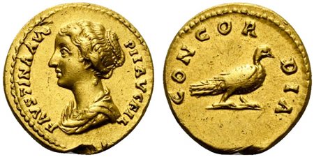 Faustina Minor, Aureus struck under Antoninus Pius, Rome, ca. AD 145; AV (g...