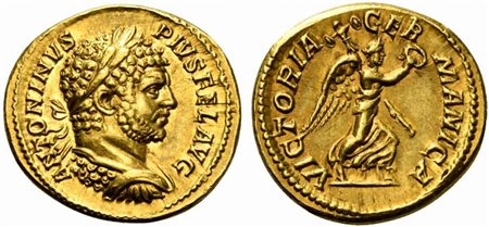 Caracalla (198-217), Aureus, Rome, AD 213; AV (g 6,80; mm 20; h 12);...