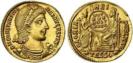 Constantius II (337-361), Solidus, Thessalonica, AD 350-355; AV (g 4,66; mm...