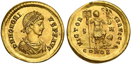 Honorius (393-423), Solidus, Sirmium, AD 393-395; AV (g 4,45; mm 20; h 6); D...