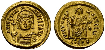 Justinian I (527-565), Solidus, Carthage, AD 546-547; AV (g 4,49; mm 20; h...