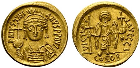 Justinian I (527-565), Solidus, Carthage, AD 546-547; AV (g 4,46; mm 19; h...