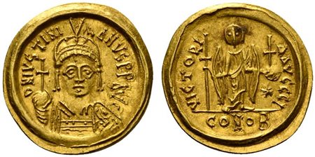 Justinian I (527-565), Solidus, Carthage, AD 546-547; AV (g 4,47; mm 19; h...