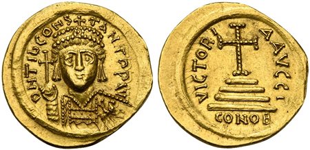 Maurice Tiberius (582-602), Solidus, Carthage, AD 582-583; AV (g 4,49; mm 19;...