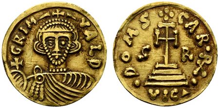 Duchy of Beneventum, Grimoaldus III and Charlemagne, Tremissis, AD 788-792;...